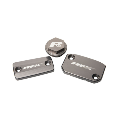 Kit capaci RFX Pro Reservoir Cap Kit (Gri mineral) - KTM SX/SXF (frână Brembo și ambreiaj Magura) Kit capaci RFX Pro Reservoir Cap Kit (Gri mineral) - KTM SX/SXF (frână Brembo și ambreiaj Magura)