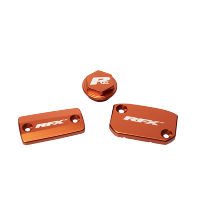 Kit capaci RFX Pro Reservoir Cap Kit (Portocalie) - KTM SX/SXF (Frână Brembo și Ambreiaj Magura) Kit capaci RFX Pro Reservoir Cap Kit (Portocalie) - KTM SX/SXF (Frână Brembo și Ambreiaj Magura)