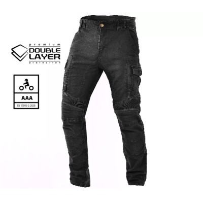 Blugi moto TRILOBITE ACID SCRAMBLER 2.0 BLACK DOUBLELAYER AAA