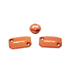 Kit capaci RFX Pro Reservoir Cap Kit (Portocalie) - KTM SX/SXF (Frenă și Ambreiaj Brembo) Kit capaci RFX Pro Reservoir Cap Kit (Portocalie) - KTM SX/SXF (Frenă și Ambreiaj Brembo)