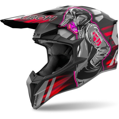 Cască motocross  AIROH WRAAAP CYBER RED MATT