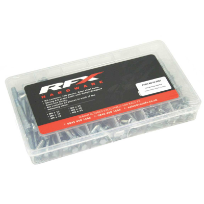 Cutie de șuruburi cu cap flanșă RFX M6 Flange Head Bolt Assortment Box - 25 x 6 sizes Cutie de șuruburi cu cap flanșă RFX M6 Flange Head Bolt Assortment Box - 25 x 6 sizes