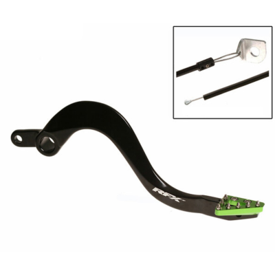 Manetă de frână spate RFX Pro ST Rear Brake Lever (Black/Green) - Kawasaki KX125 04-08 Manetă de frână spate RFX Pro ST Rear Brake Lever (Black/Green) - Kawasaki KX125 04-08