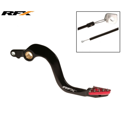 Manetă de frână spate RFX Pro ST Rear Brake Lever (Hard Anodised Black/Red) - Honda CR250