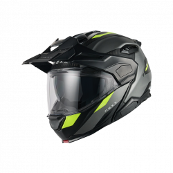 Cască adventure NEXX X.LIFECOUNTRY TERRA GREY/NEON