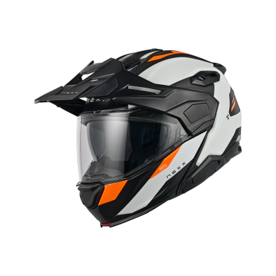 Cască adventure NEXX X.LIFECOUNTRY TERRA WHITE/ORANGE