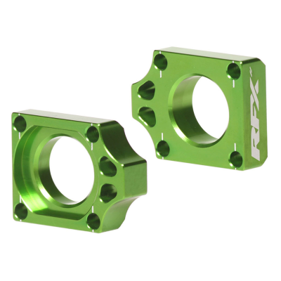 Bucșă bloc pentru axa spate RFX Pro Rear Axle Adjuster Blocks - Green KX 250F 17-22 / KX 450F 16-22 Bucșă bloc pentru axa spate RFX Pro Rear Axle Adjuster Blocks - Green KX 250F 17-22 / KX 450F 16-22