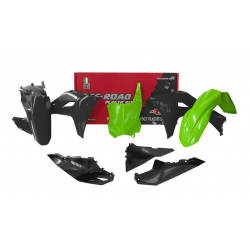Kit plastice  RACETECH Plastic Kit 5 pcs Kawasaki KXF 450 2024 (Green/Black)