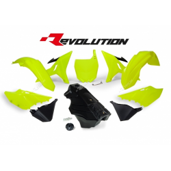 Kit plastice  RACETECH Revolution Plastic Kit + Gas Tank (Neon Yellow/Black) Yamaha YZ125/250 02-19
