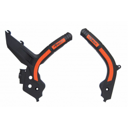 Protectie cadru  RACETECH Bi-material Frame Guard Black/Orange KTM 19-22