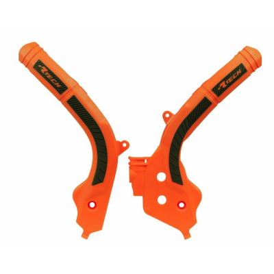 Protecție cadru RACETECH Bi-material Frame Guard Orange/Black KTM EXC-F 17-19 / SX-F 16-18