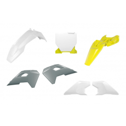 Capace din plastic pentru radiator   RACETECH Plastic Kit (White/Yellow) Husq TC 50 24-25