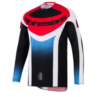 Bluza motocross  Alpinestars TECHSTAR KNIF BLACK WHITE RED