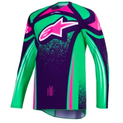 Bluza motocross  Alpinestars TECHSTAR NOMUR PURPLE/GREEN/PINK 