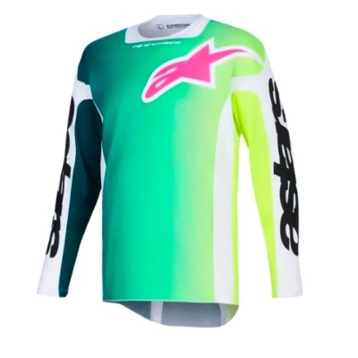 Bluza motocross Alpinestars Racer Portl GREEN/WHITE/BLACK
