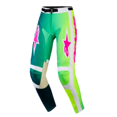 Pantaloni motocross RACER PORTL GRN/WH/BLK