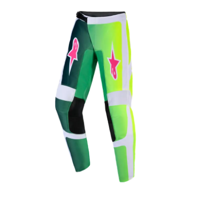 Pantaloni motocross pentru copii  ALPINESTARS FLUID PORTL GRN/WH/BLK
