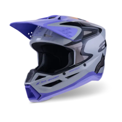 Casca motocross  ALPINESTARS SM3 JETTSON GRAY/PUR/BLK
