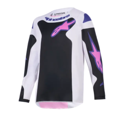Bluza motocross pentru copii  Alpinestars FLUID GRID BLKACK/GREY/PINK