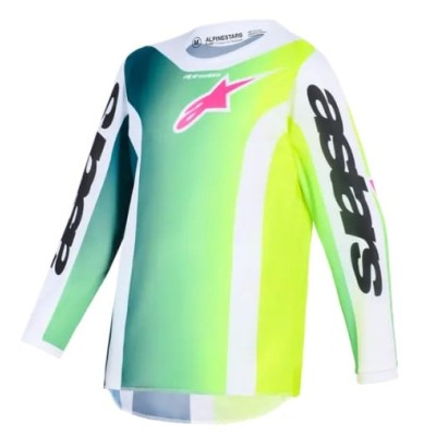 Bluza motocross pentru copii  Alpinestars FLUID PORTL GREEN/WHITE/BLACK