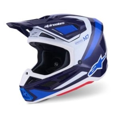 Casca motocross ALPINESTARS SM7 RISE BLUE/WHITE
