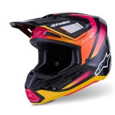 Casca motocross  ALPINESTARS SM7 RISE BLK/YL/PINK