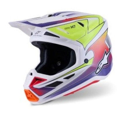 Casca motocross  ALPINESTARS SM7 FUSE WHT/YL/PU