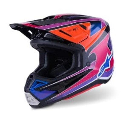 Casca motocross ALPINESTARS SM7 FUSE BLU/PU/PINK