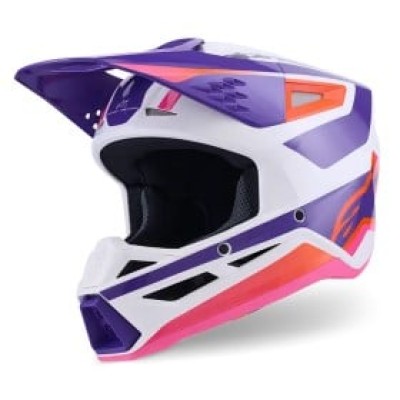 Casca motocross  ALPINESTARS SM3 HEAT WHT/PU/PINK