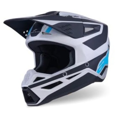 Cască motocross  ALPINESTARS SM3 HEAT SILV/BL/BLK