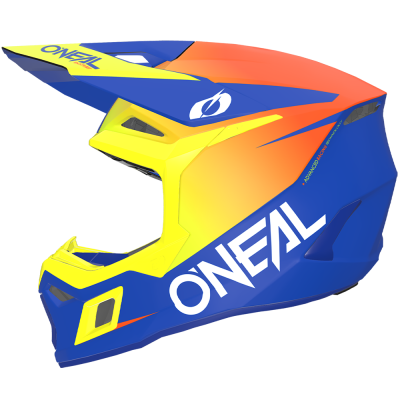Cască de motocross pentru copii O'NEAL 3SERIES SOLID BLUE/NEON YELLOW