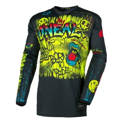 Bluză motocross pentru copii  O'NEAL ELEMENT RANCID BLACK/NEON YELLOW