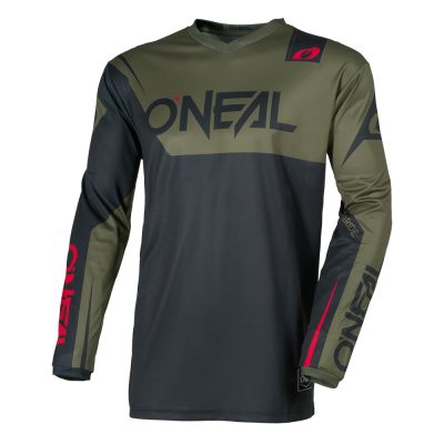 Bluză motocross O`NEAL ELEMENT RACEWEAR BLACK/OLIVE V.26
