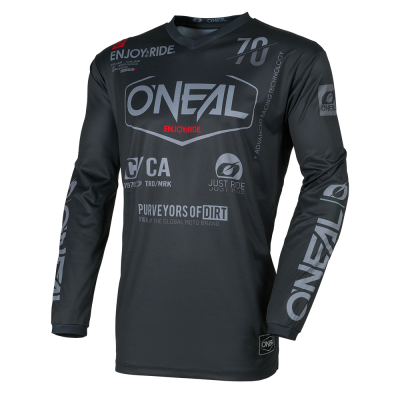 Bluză motocross  O`NEAL ELEMENT BRAND BLACK/GRAY