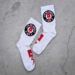 Șosete  Life on Wheels WHITE/RED  Șosete  Life on Wheels WHITE/RED