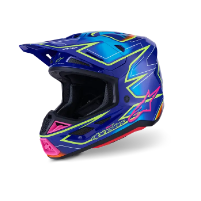 Casca motocross  ALPINESTARS SM7 CAST BLUE/YELLOW/PINK