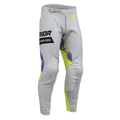 Pantaloni de motocross  THOR LAUNCHMODE BLEACH GRAY/ACID
