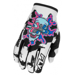 Mănuși motocross pentru copii  FLY RACING Lite Warp Special Edition - White/Blue/Pink