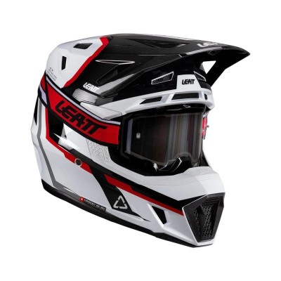 Cască motocross LEATT Kit Moto 7.5 White/Red V26 Cască motocross LEATT Kit Moto 7.5 White/Red V26