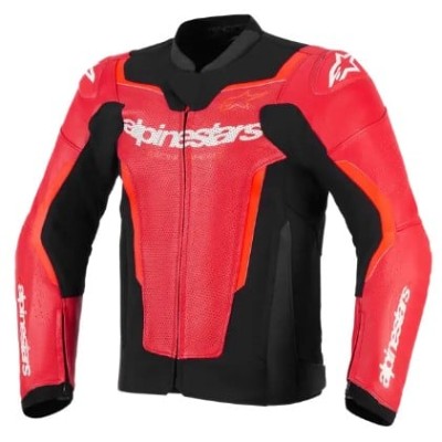 Geaca de piele  ALPINESTARS GP FORCE V2 AIR RED/FLUO