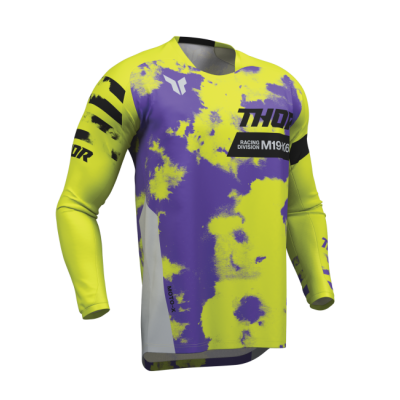 Bluza motocross  THOR LAUNCHMODE BLEACH GRAY/ACID