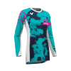 Bluză motocross pentru femei THOR LAUNCHMODE BLEACH WHITE/AQUA