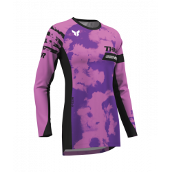 Bluză motocross pentru femei  THOR LAUNCHMODE BLEACH BLACK/ORCHID Bluză motocross pentru femei  THOR LAUNCHMODE BLEACH BLACK/ORCHID