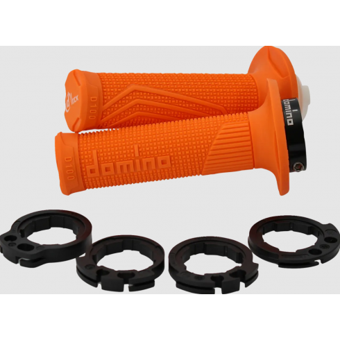 Mansoane moto DOMINO GRIPS DOMINO D100 LockOn Orange Mansoane moto DOMINO GRIPS DOMINO D100 LockOn Orange