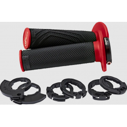 Mansoane moto DOMINO DOMINO D200 LOCK ON GRIPS BLACK/RED Mansoane moto DOMINO DOMINO D200 LOCK ON GRIPS BLACK/RED