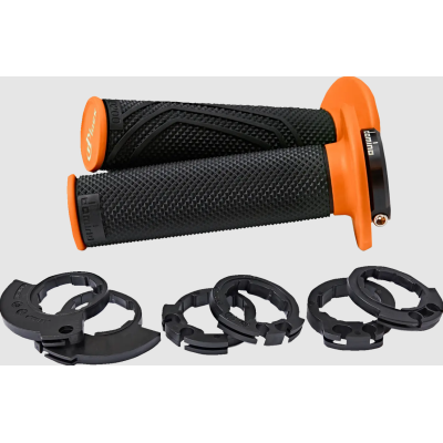 Mansoane moto  DOMINO D200 LOCK ON GRIPS BLACK/ORANGE