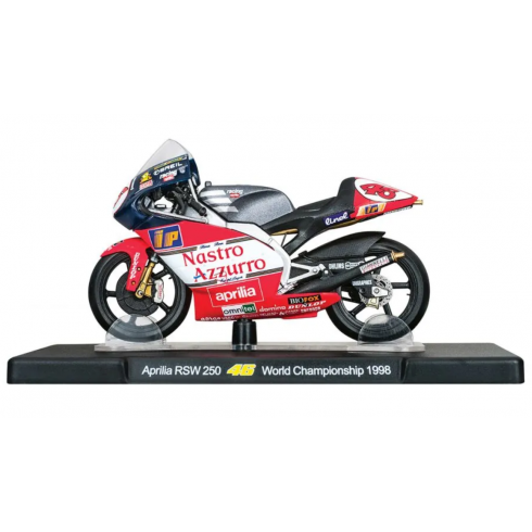 Motocicletă jucărie Aprilia RSW250 1998 Valentino Rossi Moto GP Motocicletă jucărie Aprilia RSW250 1998 Valentino Rossi Moto GP
