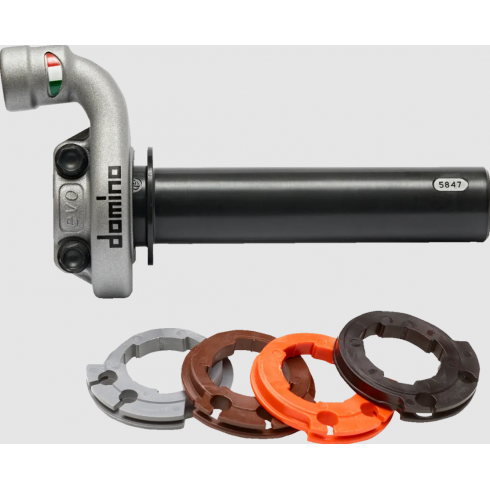 Consolă de accelerație DOMINO KRK EVO THROTTLE CONTROL NO GRIPS SILVER Consolă de accelerație DOMINO KRK EVO THROTTLE CONTROL NO GRIPS SILVER