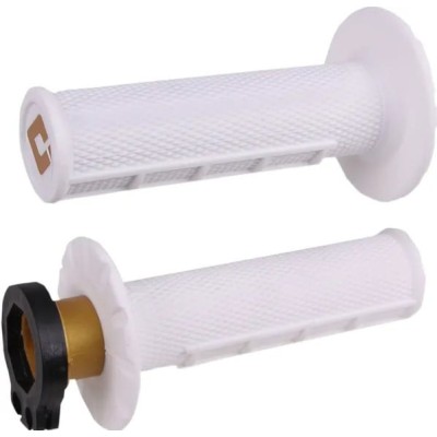 Mânere motocross ODI V2 Waffle White Lock-On