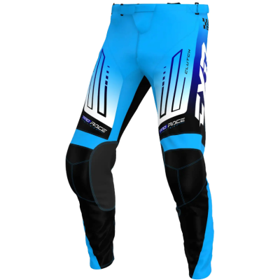 Pantaloni de motocross pentru copii FXR CLUTCH MX26 BLUE/BLACK/WHITE